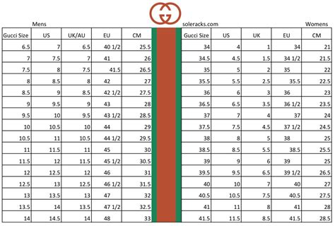 Gucci shoes size chart